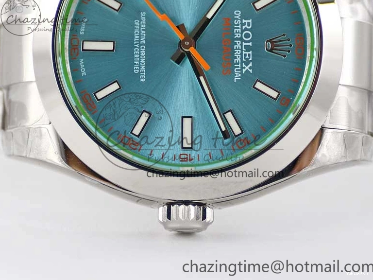 1:1 Milgauss ICE TWF Best SH3131 Blue Bracelet on 116400 SS GV 904L Dial Edition 0211